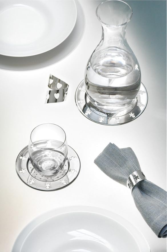 Alessi "Girotondo" AKK80/15 Sottobottiglia anti-umidità in acciaio inox 18/10, a finitura lucida