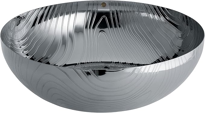 Alessi "Veneer", coppa da cucina multifunzione di design, in acciaio inossidabile 18/10 con decoro in rilievo