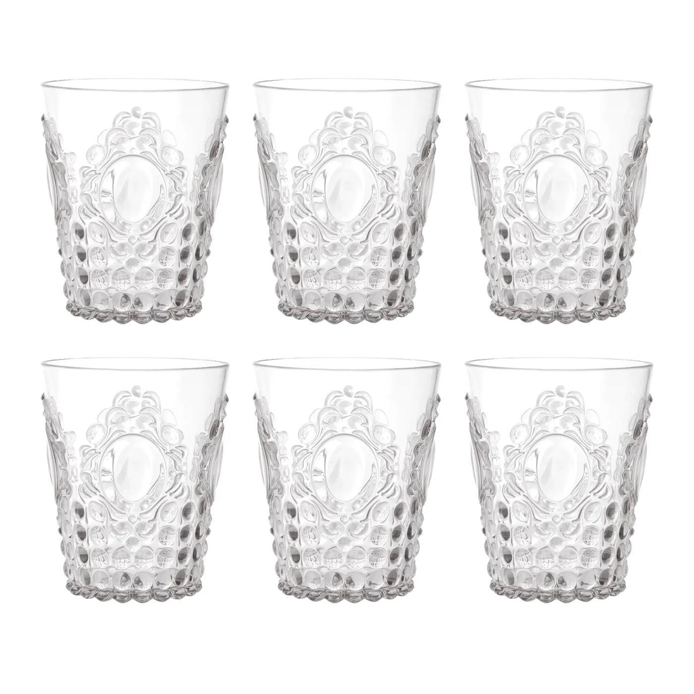 Baci Milano “Baroque & Rock” set 6 bicchieri acqua trasparente