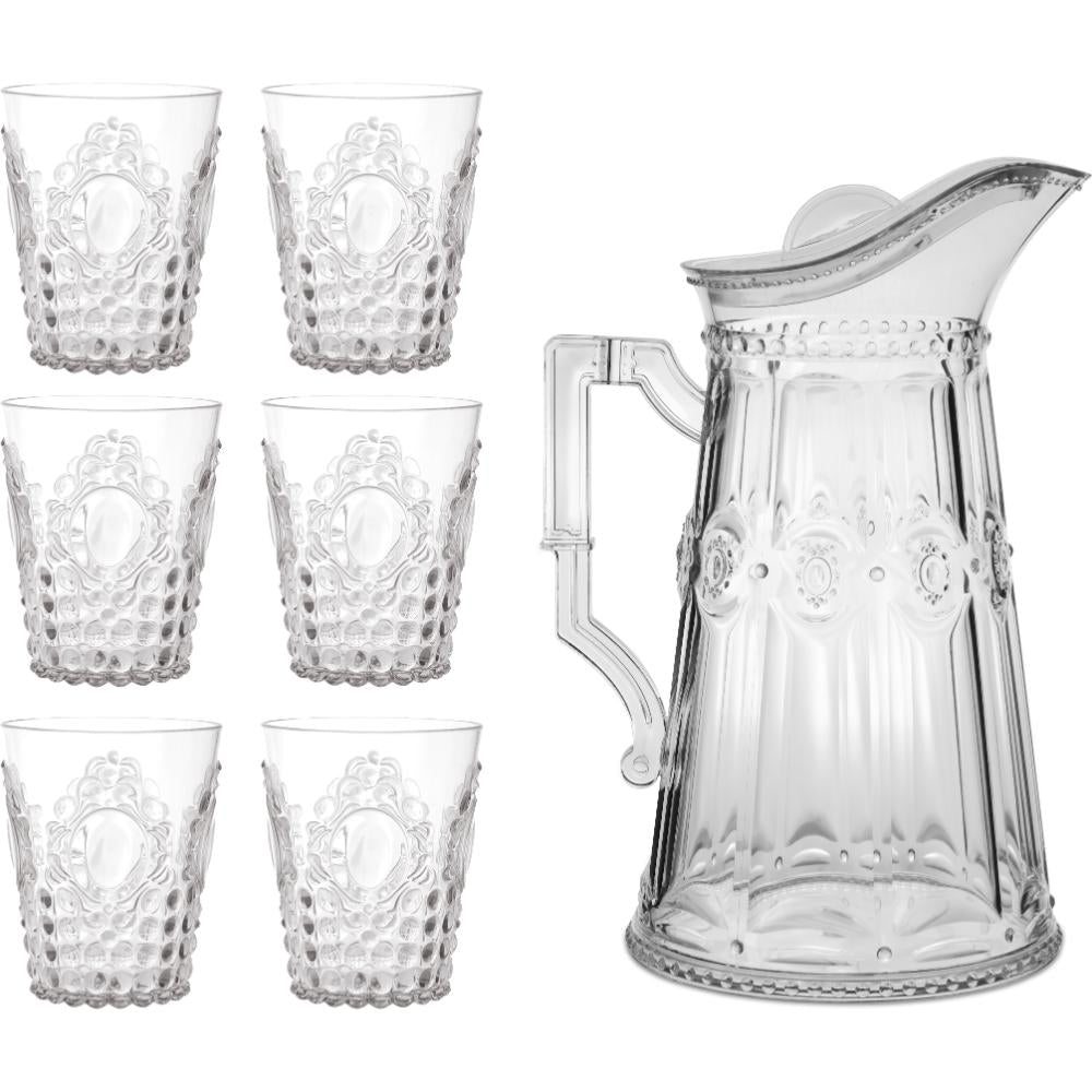 Baci Milano “Baroque & Rock” set caraffa e 6 bicchieri acqua