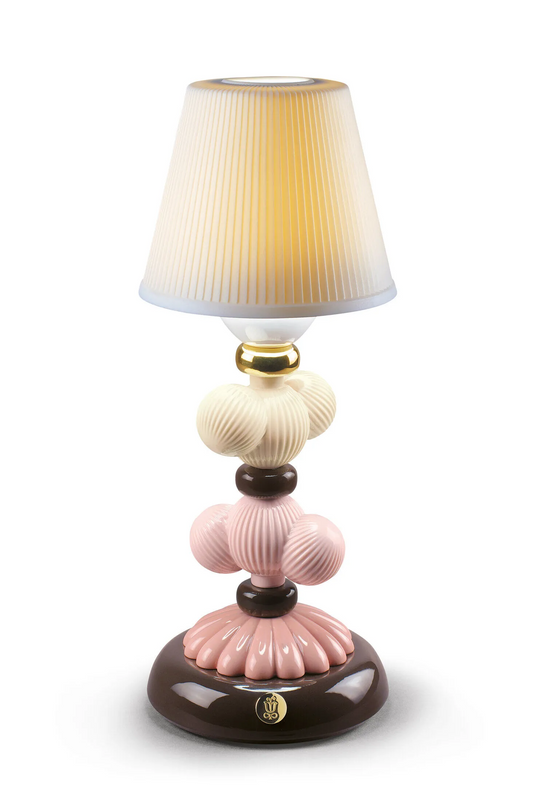 Lladro` "Firefly cactus" lampada da tavolo autunno dorato rosa