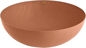 Alessi "Veneer", coppa da cucina multifunzione di design, in acciaio colorato con resina epossidica con decoro in rilievo, marrone