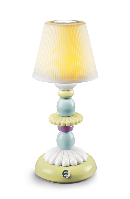 Lladro` "Firefly lotus" lampada da tavolo verde e azzurro