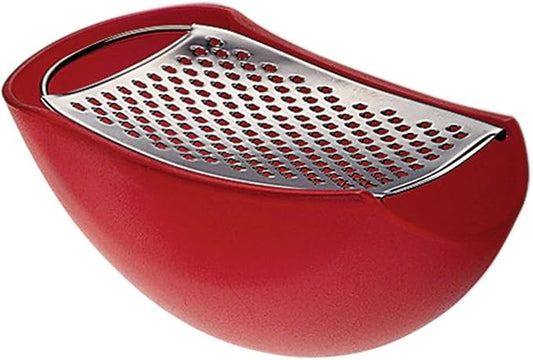 Alessi "Parmenide" grattugia per formaggio in resina termoplastica e acciaio lucido, rosso, 2 x 7.5 x 22 cm