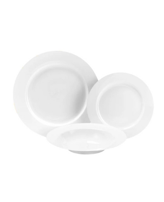Fade servizio di piatti da 18 in porcellana bianca Silvia