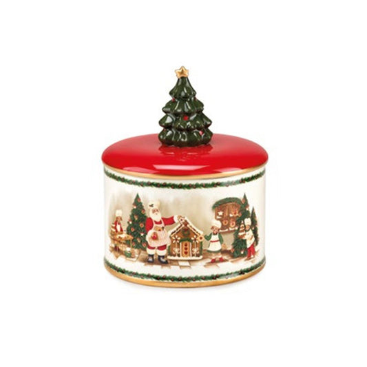 Fade Biscottiera Natalizia in Ceramica con Coperchio Ermetico