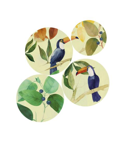 L’Oca Nera Piatti Decorativi Da Parete Panama - Set 4 pz