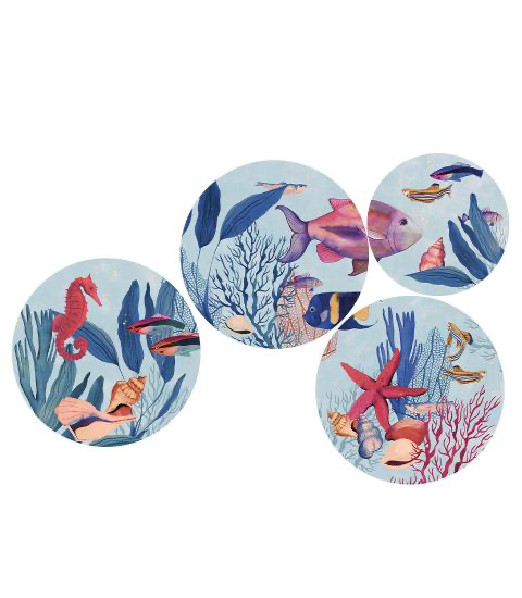 L’Oca Nera Piatti Decorativi Da Parete Male' - Set 4 pz