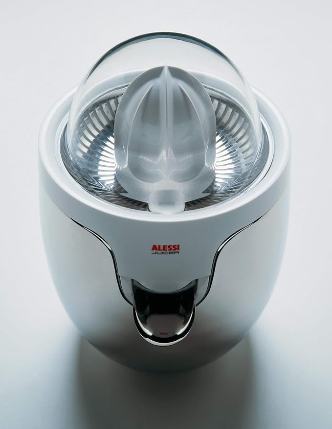 Alessi "Juicer" spremiagrumi elettrico, 60 decibel, acciaio inossidabile, bianco