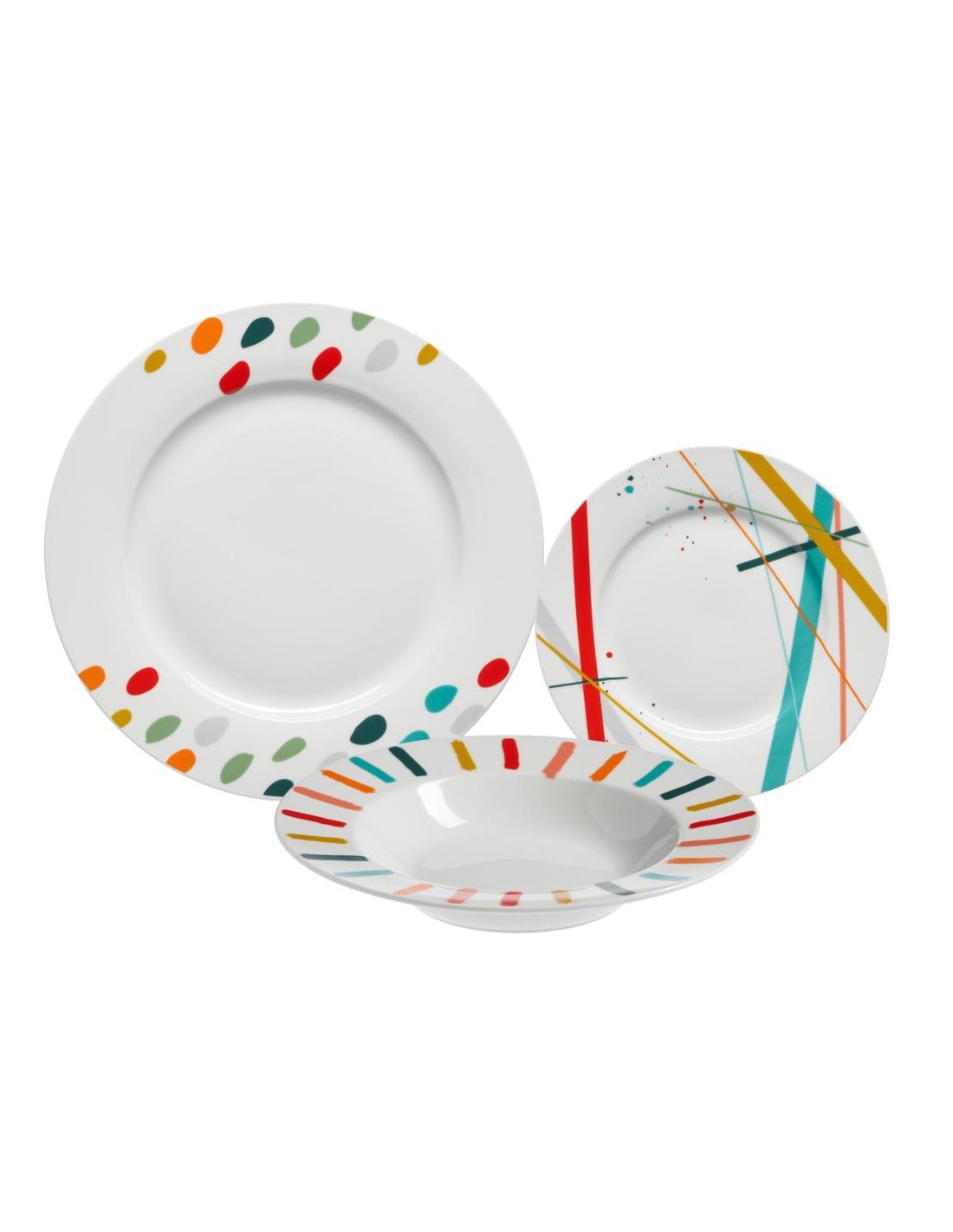 Galbiati "Arlecchino" servizio tavola 18 pezzi in porcellana