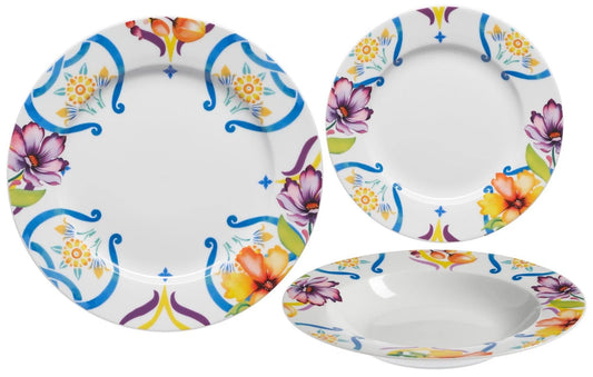 Galbiati "Maiolica Floreale" servizio tavola 18 pezzi in porcellana