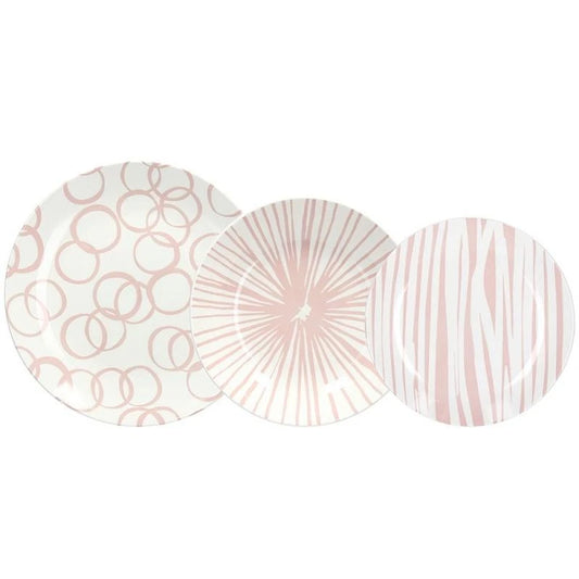 Andrea Fontebasso "Moon Optical Pink" servizio tavola 18 pezzi in porcellana