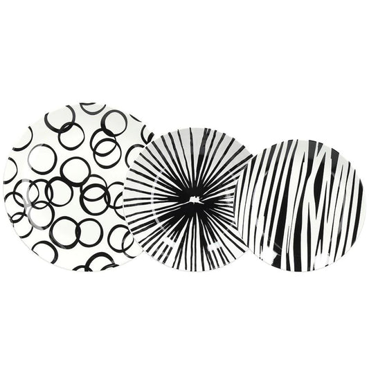 Andrea Fontebasso "Optical Black" servizio tavola 18 pezzi in porcellana